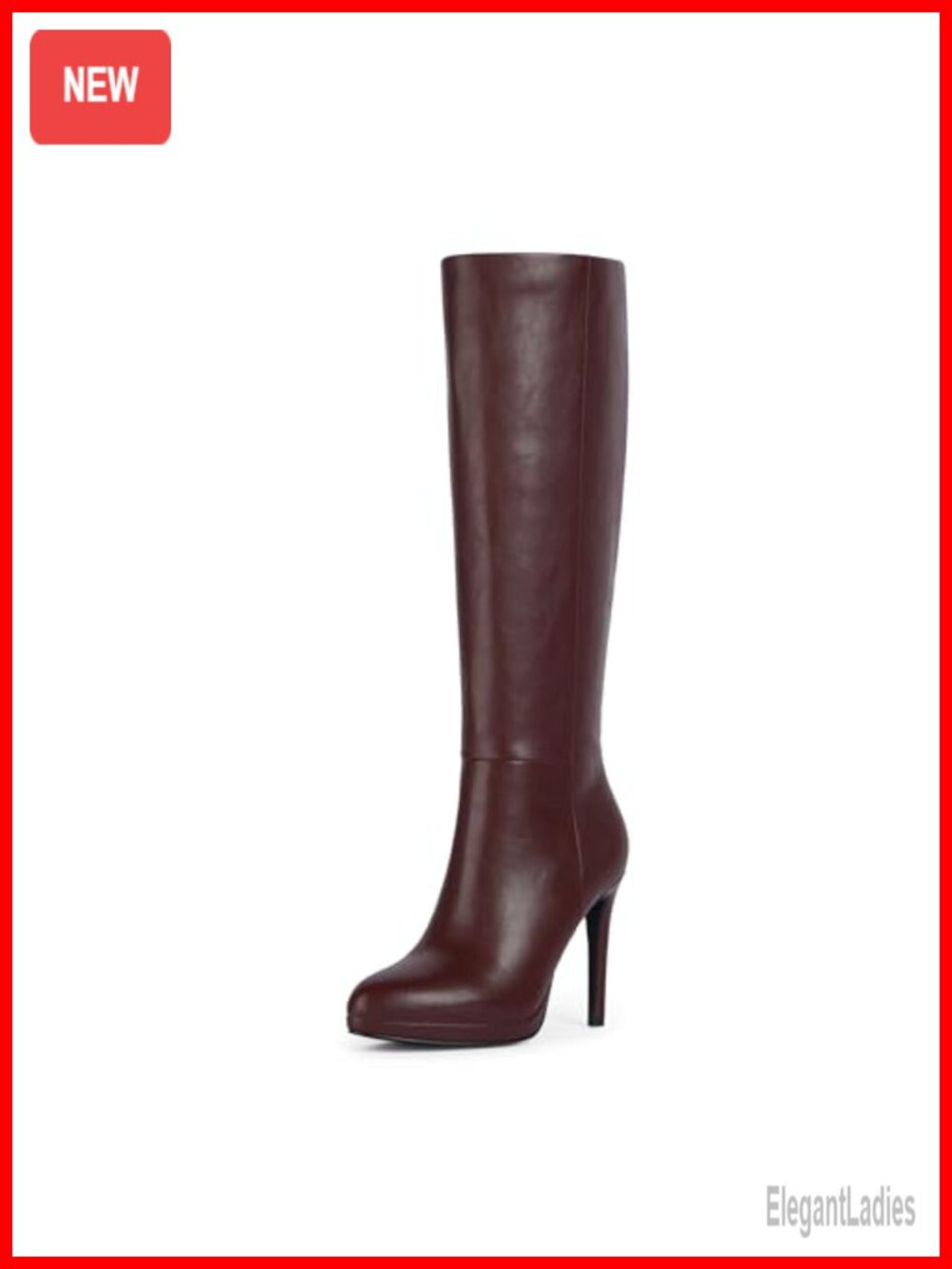 Knee High Boots Women Round Toe Stiletto Heel Faux Leather Tall Platforms - Picture 1 of 6